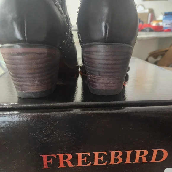 Freebird Black Ankle Boots with Silver Accents - Picture 9 of 9